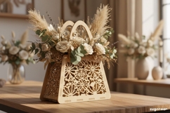 3D Flower Basket Laser Cut Bundle | Flower Box | Glowrforge Product Image 10