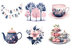 Cozy Tea Party Clipart Bundle, Set of 26 Png Bundle Product Image 3
