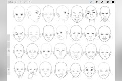 150 Procreate Boy's Head Base Stamp Brushes Product Image 5