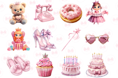 Birthday Coquette Queen Clipart, Set of 26 Png Bundle Product Image 2