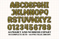 Black and Gold Alphabet png clipart, gold letters doodle Product Image 4