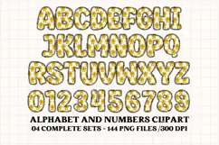 Cute Kids Monster Alphabet & Numbers doodle PNG Clipart Product Image 4