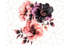 Gothic Floral PNG, Dark Aesthetic Flowers Clipart Print Product Image 2