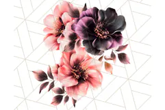 Gothic Floral PNG, Dark Aesthetic Flowers Clipart Print Product Image 2