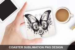 4Th Of July Butterfly - Coaster Sublimation Design Product Image 1