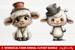 Whimsical Farm Animal Clipart | Cute Farm Animals PNG Set Product Image 1