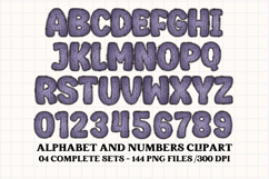 Knitted Alphabet png clipart, knitted texture doodle letters Product Image 4