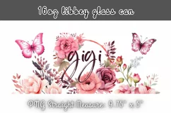 Flowers Mom Gigi Watercolor 16 oz Tumbler Wrap Product Image 2