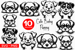 Cute Baby Puppy SVG PNG Product Image 1