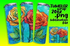 Floral Tumbler Wrap 20oz Sublimation Design PNG Product Image 1