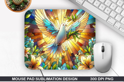 Doves Mouse Pad Sublimation, Easter Mouse Pad PNG Product Image 1
