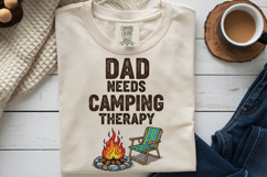 Dad Needs Camping Therapy PNG Father Day Sublimation Design Product Image 5