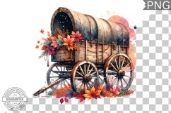 Fall Wagon Garden Sublimation - Fall Clipart PNG Design Product Image 1