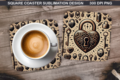 Valentine Coaster Sublimation, Valentine Coaster PNG Design Product Image 1