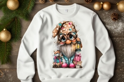 15 PNG Whimsical Cute Christmas Watercolor Gnomes Bundle Product Image 10