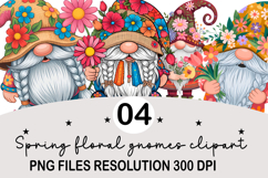 Spring floral gnomes clipart Product Image 1