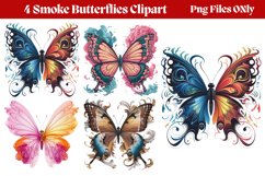 Smoke Butterflies Clipart PNG Product Image 1