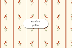 Vintage Floral Stripe Seamless Pattern Cottage Design Product Image 1