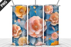 3D Flowers Tumbler Wrap | Sublimation Design | Tumble PNG Product Image 3