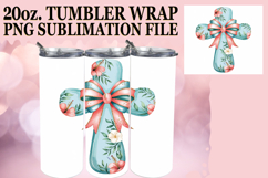 Happy Smiles 20oz tumbler wrap, Flower Cross Product Image 1