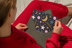 Festive holiday seamless pattern with stars, moon, circles Product Image 2