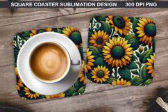 Flowers Coaster Sublimation, Spring Coaster PNG Design Product Image 1