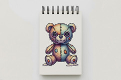 Teddy Bear Stitched Doll Halloween Voodoo PNG Cute Product Image 5