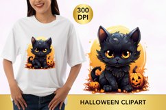 Cute cat halloween clipart, cat sublimation Product Image 1