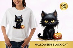 halloween black cat clipart, black cat sublimation Product Image 1