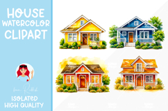 4 Cozy Watercolor House Clipart Product Image 1