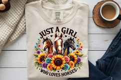 Just A Girl Who Loves Horses PNG, Country Cowgirl Design Product Image 8