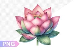 Lotus Sublimation - Clipart PNG Design Product Image 1