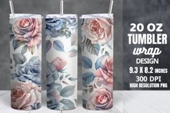 Watercolor Roses Pastel Flowers Tumbler Wrap Product Image 1