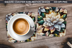 Flowers Coaster Sublimation, Spring Coaster PNG Design Product Image 1