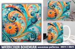 Seamless Watercolor Bohemian Patterns Background Product Image 1