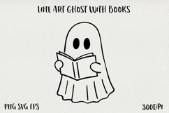 Cute Line Art Doodle Ghost Clipart | Halloween PNG SVG EPS Product Image 1