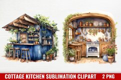 Cottage Kitchen Sublimation Clipart, Product Image 1