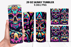 Halloween Skinny Tumbler 20oz Wrap Design, Halloween Tumbler Product Image 1