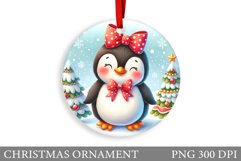 Cute Penguin Sublimation. Cute Penguin Christmas Ornament Product Image 1