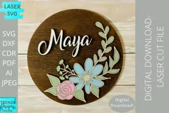 Maya Floral Laser svg, Nursery Glowforge Laser svg Product Image 1