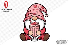 Valentine Gnome Sublimation Clipart - High Quality Design Product Image 1