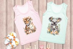 Floral Animals Mom and Baby Wall Art Clipart Product Image 7