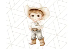 Cowboy Clipart PNG, Kid Western Country Graphic Product Image 2
