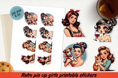 Retro Pin up girl printable stickers BUNDLE PNG. Product Image 11