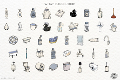 Hand-drawn Bathroom Clipart Set Product Image 4