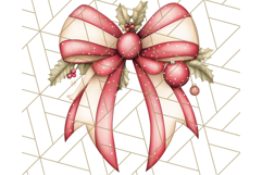 Muted Cozy Christmas Bows PNG Clipart, Winter Holiday Png Product Image 2