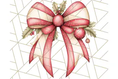 Muted Cozy Christmas Bows PNG Clipart, Winter Holiday Png Product Image 2