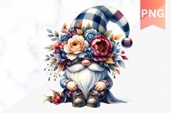 Floral Gnome Sublimation - Gnome Clipart Design Product Image 1