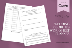 Wedding Priorities Worksheet | Editable Canva Planner Templa Product Image 4