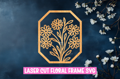 Elegant Floral Frame SVG Design for Laser Cutting Product Image 1